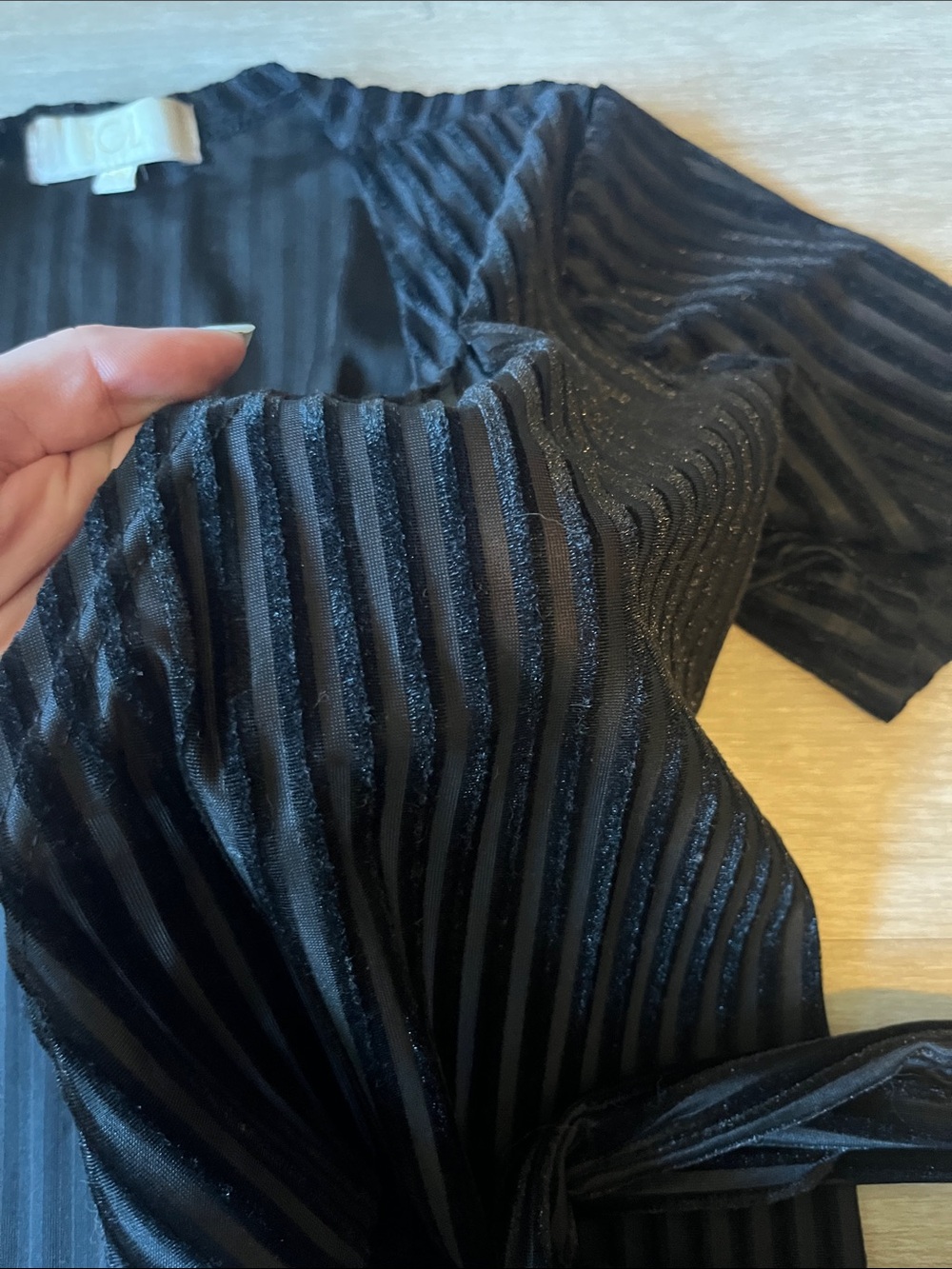 JCL Velvet Wrap Top - Picture 6 of 6